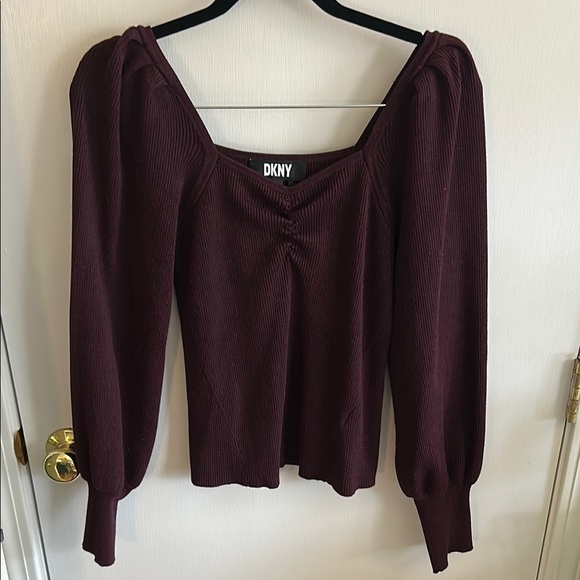 Dkny Sweaters - DKNY Burgundy Long Sleeve Top